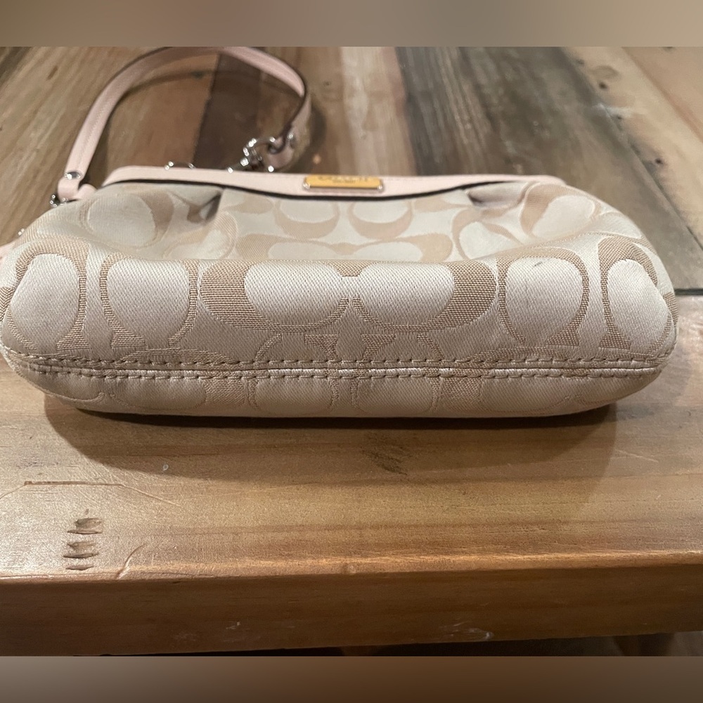 Coach Signature Beige and Pink Wristlet - Picture 5 of 7